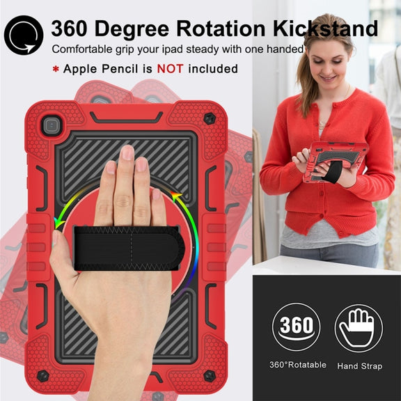 For Honor Pad X8 360 Degree Rotation PC Contrast Silicone Tablet Case(Red + Black)