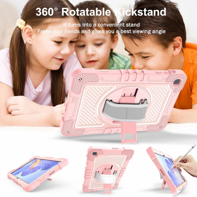 For Honor Pad X8 360 Degree Rotation PC Contrast Silicone Tablet Case(Rose Gold)