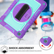 For Honor Pad X8 360 Degree Rotation PC Contrast Silicone Tablet Case(Purple + Mint Green)