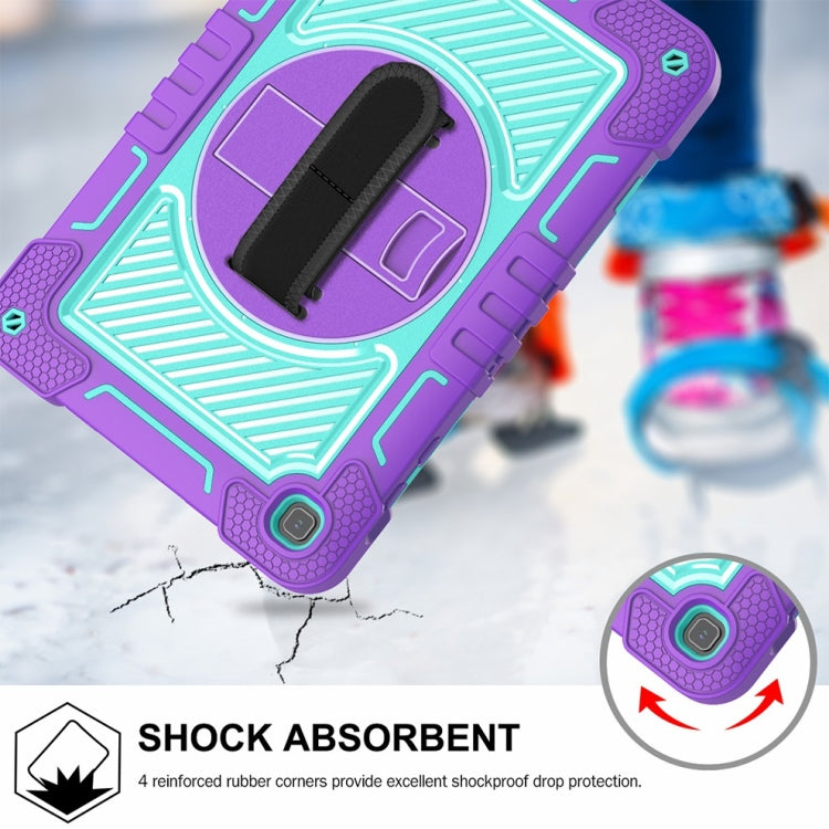 For Honor Pad X8 360 Degree Rotation PC Contrast Silicone Tablet Case(Purple + Mint Green)