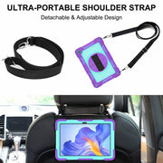 For Honor Pad X8 360 Degree Rotation PC Contrast Silicone Tablet Case(Purple + Mint Green)