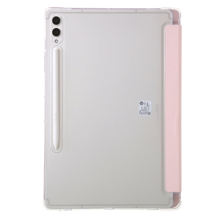 For Samsung Galaxy Tab S9 Clear Acrylic Deformation Leather Tablet Case(Pink)