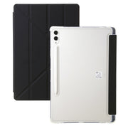 For Samsung Galaxy Tab S10+ / S9+ Clear Acrylic Deformation Leather Tablet Case(Black)