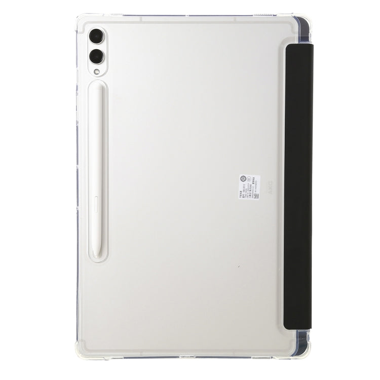 For Samsung Galaxy Tab S10+ / S9+ Clear Acrylic Deformation Leather Tablet Case(Black)