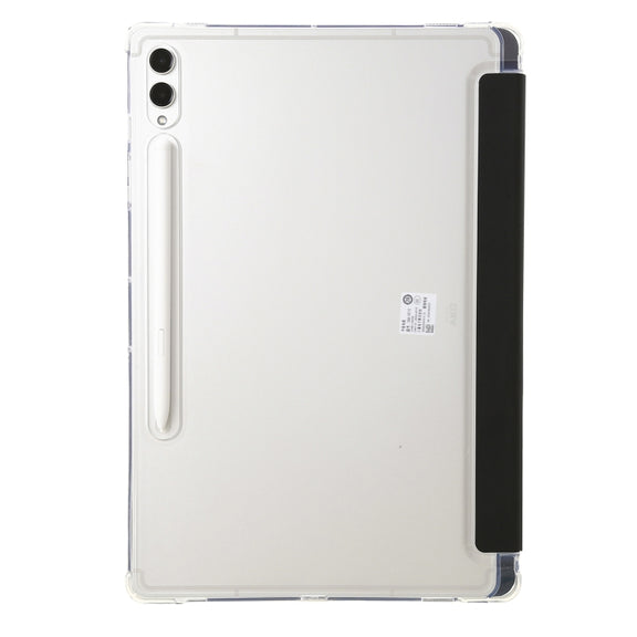 For Samsung Galaxy Tab S10+ / S9+ Clear Acrylic Deformation Leather Tablet Case(Black)