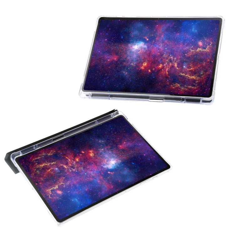 For Samsung Galaxy Tab S10+ / S9+ Clear Acrylic Deformation Leather Tablet Case(Black)