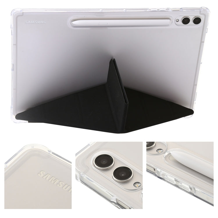 For Samsung Galaxy Tab S10+ / S9+ Clear Acrylic Deformation Leather Tablet Case(Black)