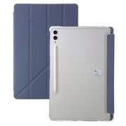 For Samsung Galaxy Tab S9 FE Clear Acrylic Deformation Leather Tablet Case(Lavender)
