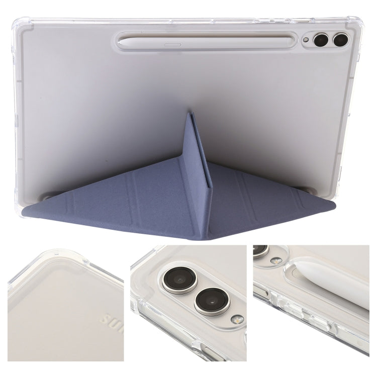For Samsung Galaxy Tab S9 FE Clear Acrylic Deformation Leather Tablet Case(Lavender)