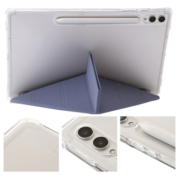 For Samsung Galaxy Tab S9 FE Clear Acrylic Deformation Leather Tablet Case(Lavender)