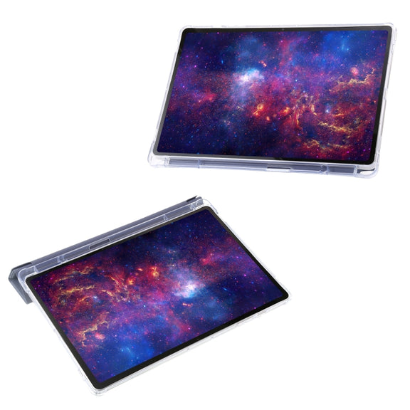 For Samsung Galaxy Tab S9 FE Clear Acrylic Deformation Leather Tablet Case(Lavender)