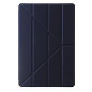 For Samsung Galaxy Tab S10 FE / S9 FE Clear Acrylic Deformation Leather Tablet Case(Dark Blue)
