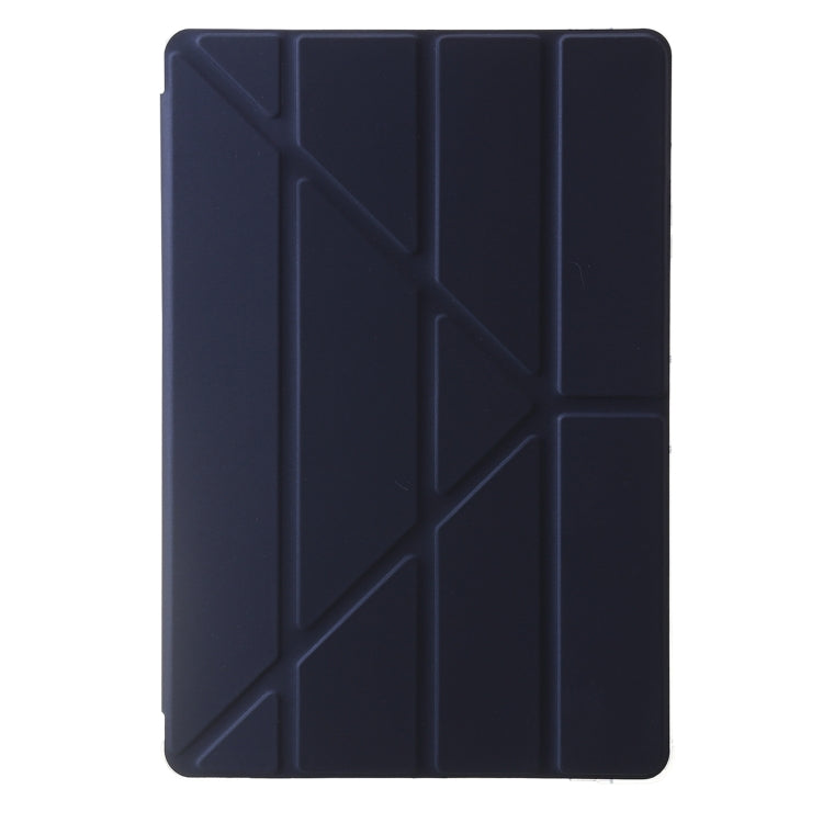 For Samsung Galaxy Tab S10 FE / S9 FE Clear Acrylic Deformation Leather Tablet Case(Dark Blue)