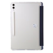 For Samsung Galaxy Tab S10 FE / S9 FE Clear Acrylic Deformation Leather Tablet Case(Dark Blue)