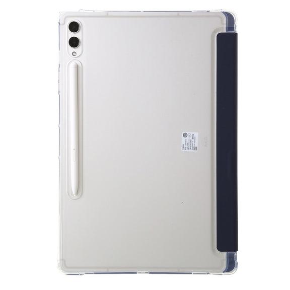 For Samsung Galaxy Tab S10 FE / S9 FE Clear Acrylic Deformation Leather Tablet Case(Dark Blue)