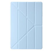 For Samsung Galaxy Tab S9 FE Clear Acrylic Deformation Leather Tablet Case(Ice Blue)