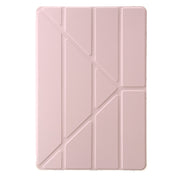 For Samsung Galaxy Tab S9 FE+ Clear Acrylic Deformation Leather Tablet Case(Pink)