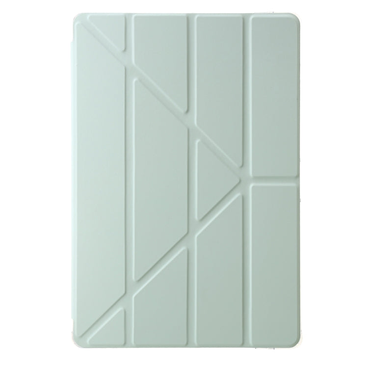 For Samsung Galaxy Tab S9 FE+ Clear Acrylic Deformation Leather Tablet Case(Green)