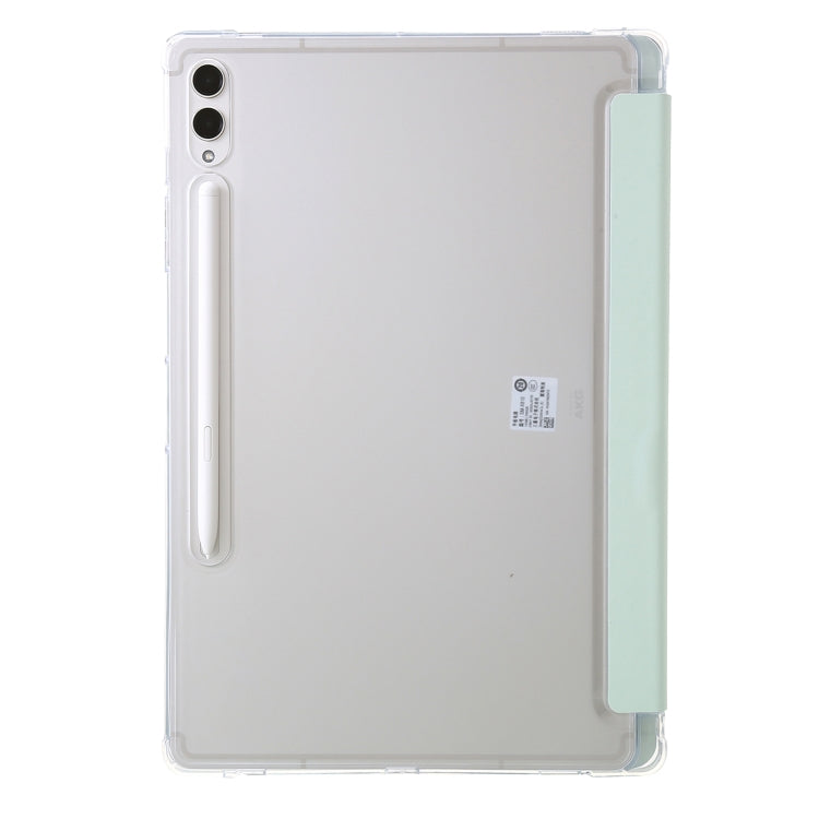 For Samsung Galaxy Tab S9 FE+ Clear Acrylic Deformation Leather Tablet Case(Green)
