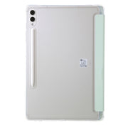 For Samsung Galaxy Tab S9 FE+ Clear Acrylic Deformation Leather Tablet Case(Green)