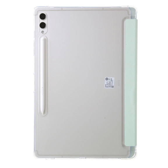 For Samsung Galaxy Tab S9 FE+ Clear Acrylic Deformation Leather Tablet Case(Green)