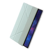 For Samsung Galaxy Tab S9 FE+ Clear Acrylic Deformation Leather Tablet Case(Green)