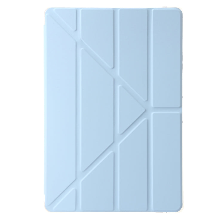 For Samsung Galaxy Tab S9 FE+ Clear Acrylic Deformation Leather Tablet Case(Ice Blue)