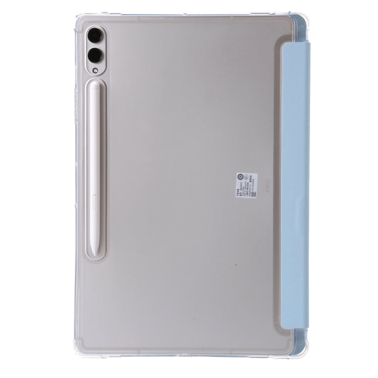For Samsung Galaxy Tab S9 FE+ Clear Acrylic Deformation Leather Tablet Case(Ice Blue)