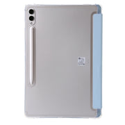 For Samsung Galaxy Tab S9 FE+ Clear Acrylic Deformation Leather Tablet Case(Ice Blue)