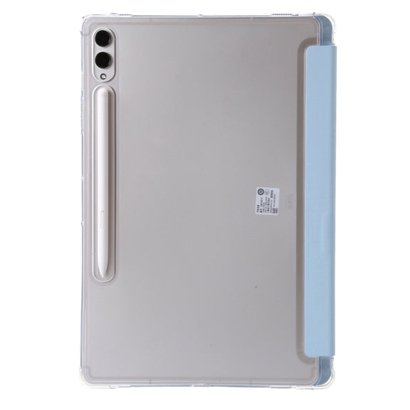 For Samsung Galaxy Tab S9 FE+ Clear Acrylic Deformation Leather Tablet Case(Ice Blue)