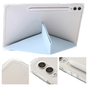 For Samsung Galaxy Tab S9 FE+ Clear Acrylic Deformation Leather Tablet Case(Ice Blue)