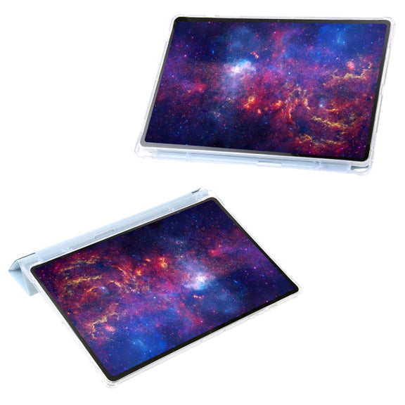 For Samsung Galaxy Tab S9 FE+ Clear Acrylic Deformation Leather Tablet Case(Ice Blue)