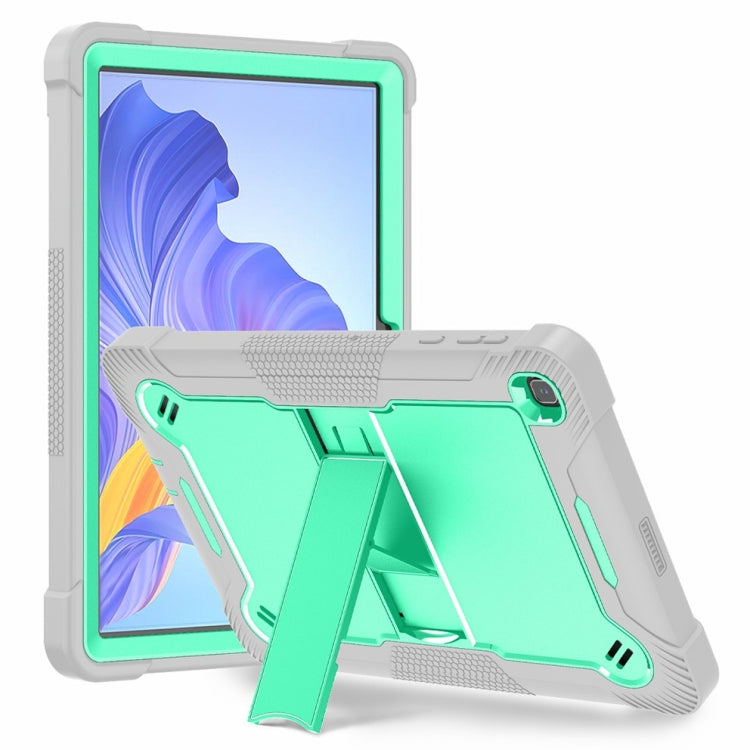For Honor Pad X8 Shockproof Silicone Hybrid PC Tablet Case with Holder(Mint Green + Grey)