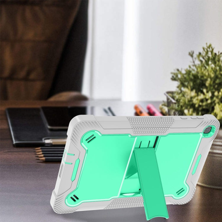 For Honor Pad X8 Shockproof Silicone Hybrid PC Tablet Case with Holder(Mint Green + Grey)