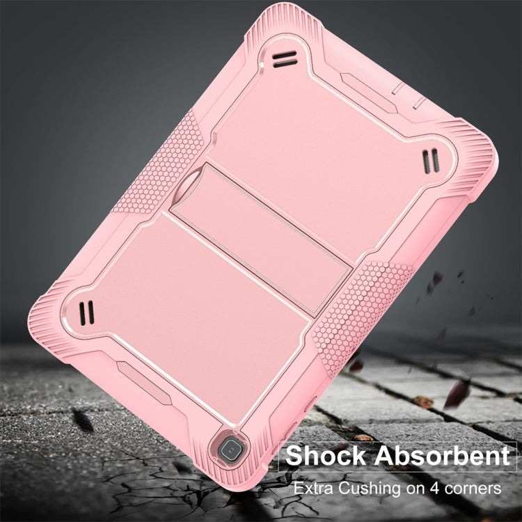 For Honor Pad X8 Shockproof Silicone Hybrid PC Tablet Case with Holder(Rose Gold)