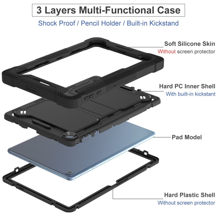 For Honor Pad X8 Shockproof Silicone Hybrid PC Tablet Case with Holder(Black)