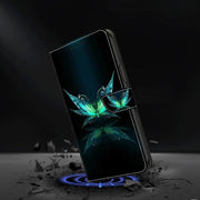 For Motorola Moto G14 Crystal 3D Shockproof Protective Leather Phone Case(Reflection Dutterfly)