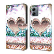 For Motorola Moto G14 Crystal 3D Shockproof Protective Leather Phone Case(Pink Diamond Heart) - Motorola Cases by PMC TechLife | Online Shopping South Africa | PMC TechLife | Buy Now Pay Later Mobicred