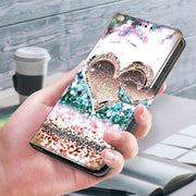 For Motorola Moto G14 Crystal 3D Shockproof Protective Leather Phone Case(Pink Diamond Heart)