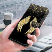 For Motorola Moto G14 Crystal 3D Shockproof Protective Leather Phone Case(Golden Wings)