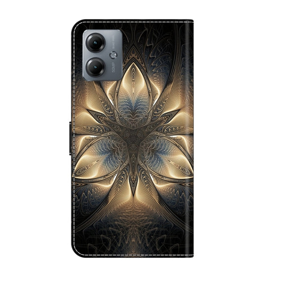 For Motorola Moto G14 Crystal 3D Shockproof Protective Leather Phone Case(Luminous Building)