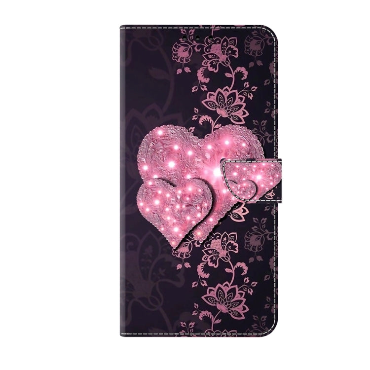 For Motorola Moto G14 Crystal 3D Shockproof Protective Leather Phone Case(Lace Love)