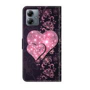 For Motorola Moto G14 Crystal 3D Shockproof Protective Leather Phone Case(Lace Love)
