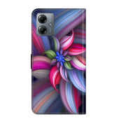 For Motorola Moto G14 Crystal 3D Shockproof Protective Leather Phone Case(Colorful Flower)