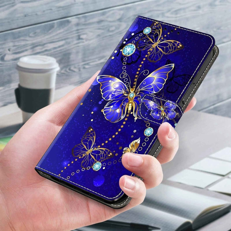 For Motorola Moto G14 Crystal 3D Shockproof Protective Leather Phone Case(Diamond Butterfly)