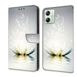 For Motorola Moto G54 Crystal 3D Shockproof Protective Leather Phone Case(Light Lotus) - Motorola Cases by PMC TechLife | Online Shopping South Africa | PMC TechLife | Buy Now Pay Later Mobicred