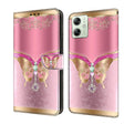 For Motorola Moto G54 Crystal 3D Shockproof Protective Leather Phone Case(Pink Bottom Butterfly) - Motorola Cases by PMC TechLife | Online Shopping South Africa | PMC TechLife | Buy Now Pay Later Mobicred