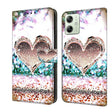 For Motorola Moto G54 Crystal 3D Shockproof Protective Leather Phone Case(Pink Diamond Heart) - Motorola Cases by PMC TechLife | Online Shopping South Africa | PMC TechLife | Buy Now Pay Later Mobicred