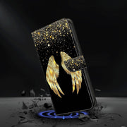 For Motorola Moto G54 Crystal 3D Shockproof Protective Leather Phone Case(Golden Wings)