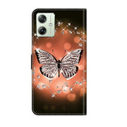 For Motorola Moto G54 Crystal 3D Shockproof Protective Leather Phone Case(Crystal Butterfly)